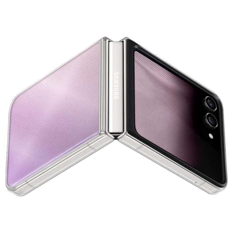 Оригинален Тънък Калъф за Samsung Z Flip 5, FlipSuit Case EF-ZF731CTEGWW, Прозрачен (7)