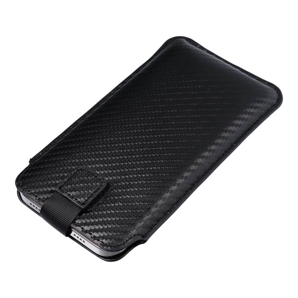 Универсален Калъф-Джоб за Колан, Forcell Carbon Pocket Case 15.5 x 8.5cm, Черен (2)
