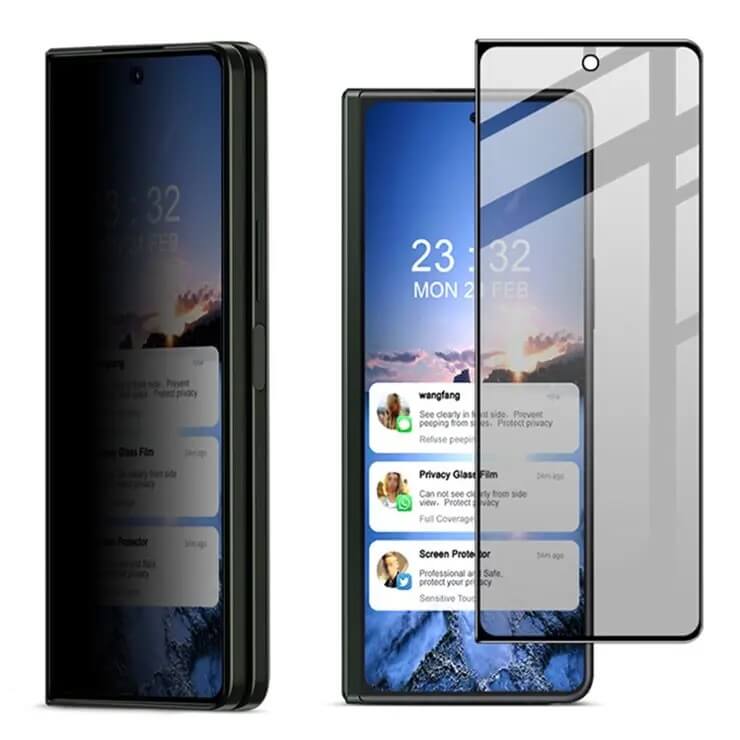 Затъмняващ Протектор за Samsung Z Fold 5, Imak Privacy Anti-Spy Glass, Черен (4)