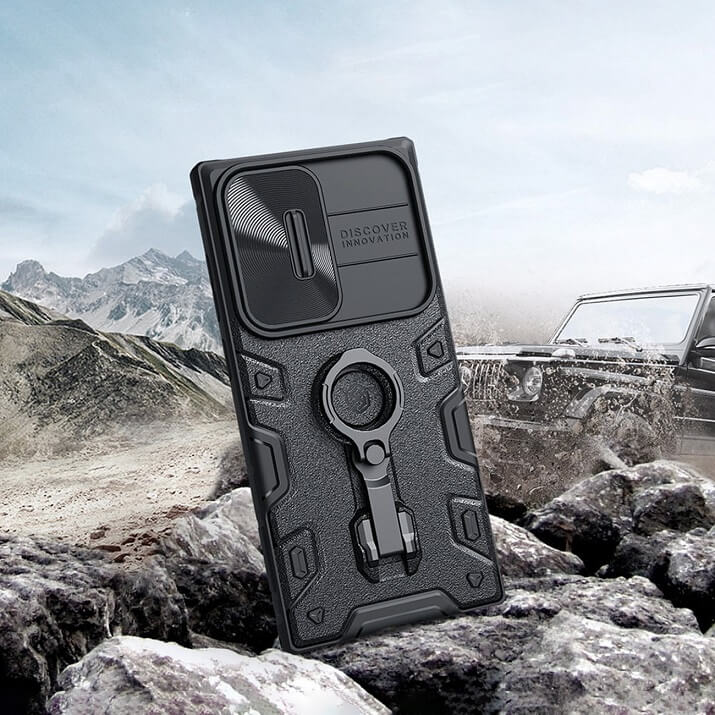 Magsafe Калъф с Поставка за Samsung S23 Ultra, Nillkin CamShield Armor Pro Case, Черен (5)