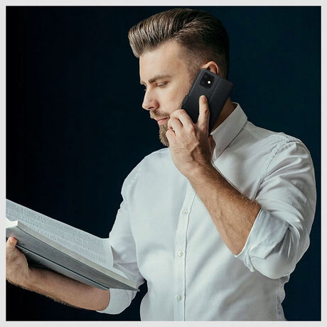 Кожен Калъф с Джобове за Xiaomi Redmi Note 12S, Tech-Protect Wallet Book Case, Черен (4)