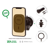 Безжично Зарядно за Кола, 4Smarts Set UltiMag RoadTrip 15W, Черен