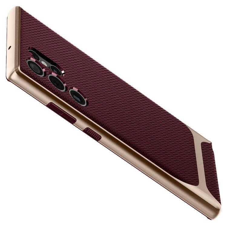 Противоударен Калъф за Samsung S22 Ultra, Spigen Neo Hybrid Case, Бордо (5)