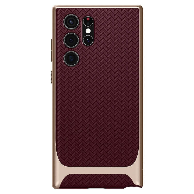 Противоударен Калъф за Samsung S22 Ultra, Spigen Neo Hybrid Case, Бордо (7)