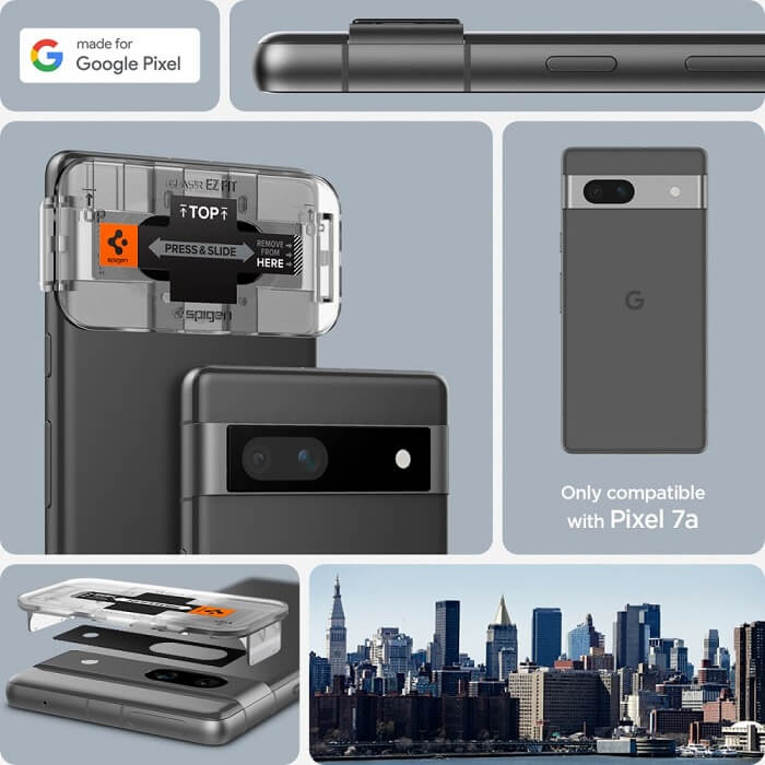 Протектор за Камерата на Google Pixel 7A, Spigen Ez Fit Cam Glass 2бр., Черен (7)