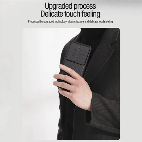 Magsafe калъф с Плъзгач за Камера за Huawei P60 Pro, Nillkin CamShield Case, Черен (7)