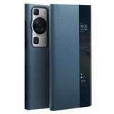 Активен Калъф за Huawei P60 Pro, Qialino Smart Book Case, Син