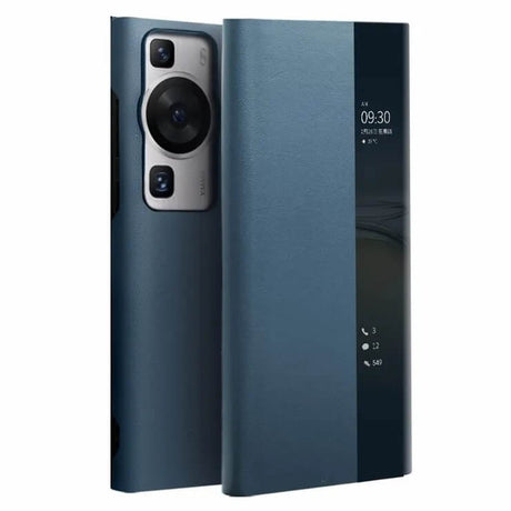 Активен Калъф за Huawei P60 Pro, Qialino Smart Book Case, Син