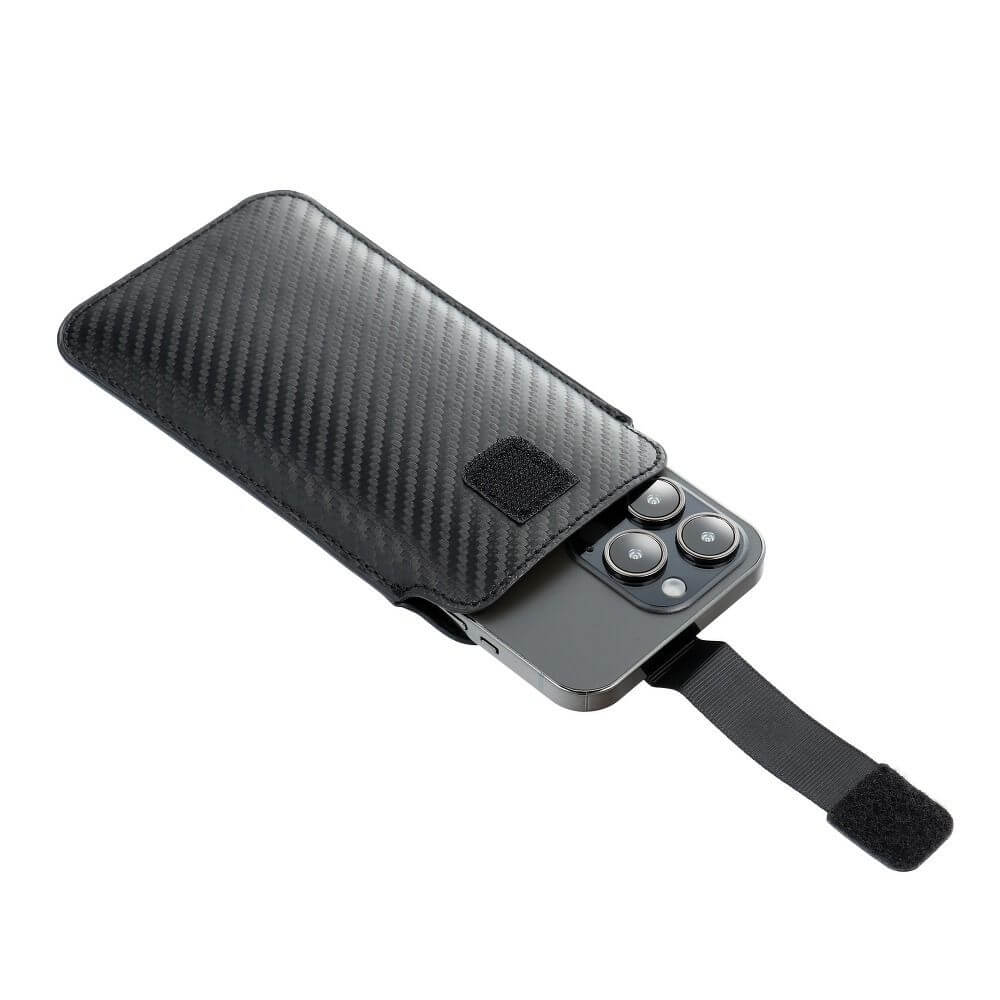 Универсален Калъф-Джоб за Колан, Forcell Carbon Pocket Case 17х8cm, Черен (3)