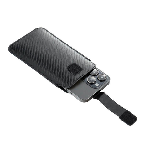 Универсален Калъф-Джоб за Колан, Forcell Carbon Pocket Case 17х8cm, Черен (3)