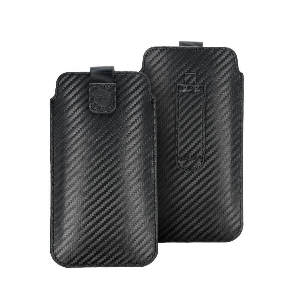 Универсален Калъф-Джоб за Колан, Forcell Carbon Pocket Case 17х8cm, Черен