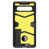 Калъф с Поставка за Google Pixel 7A, Spigen Tough Armor Case, Черен (4)