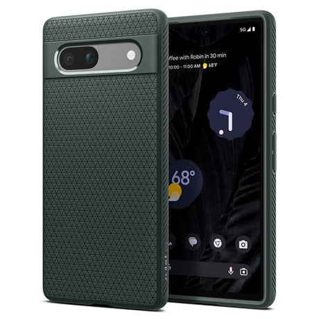 Противоударен Силиконов Калъф за Google Pixel 7A, Spigen Liquid Air Case, Зелен