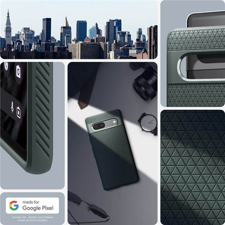 Противоударен Силиконов Калъф за Google Pixel 7A, Spigen Liquid Air Case, Зелен (7)