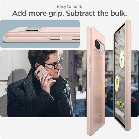 Противоударен Калъф за Google Pixel 7A, Spigen Thin Fit Case, Розов (8)