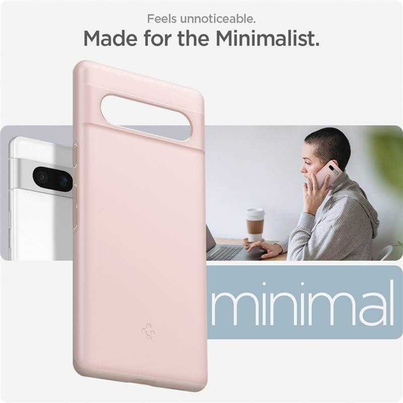 Противоударен Калъф за Google Pixel 7A, Spigen Thin Fit Case, Розов (7)