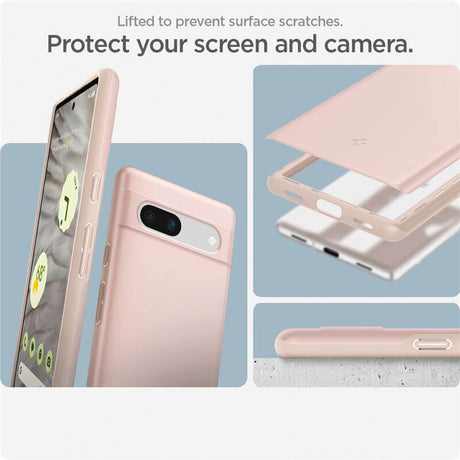 Противоударен Калъф за Google Pixel 7A, Spigen Thin Fit Case, Розов (9)