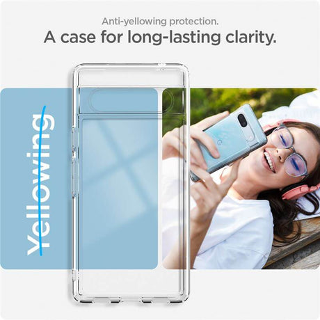 Противоударен Калъф за Google Pixel 7A, Spigen Ultra Hybrid Case, Прозрачен (7)