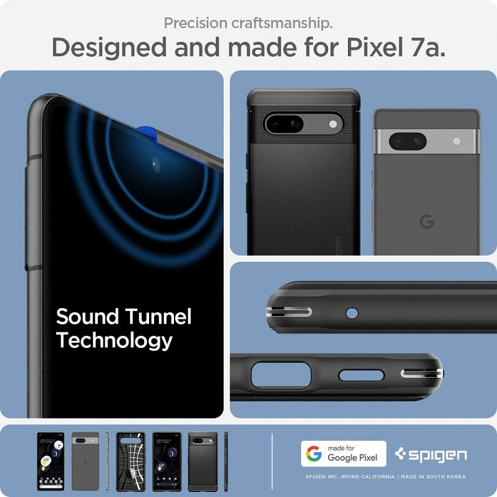 Противоударен Калъф за Google Pixel 7A, Spigen Rugged Armor Case, Черен (9)