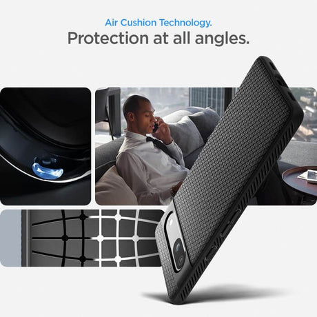 Противоударен Калъф за Google Pixel 7A, Spigen Liquid Air Case, Черен (8)