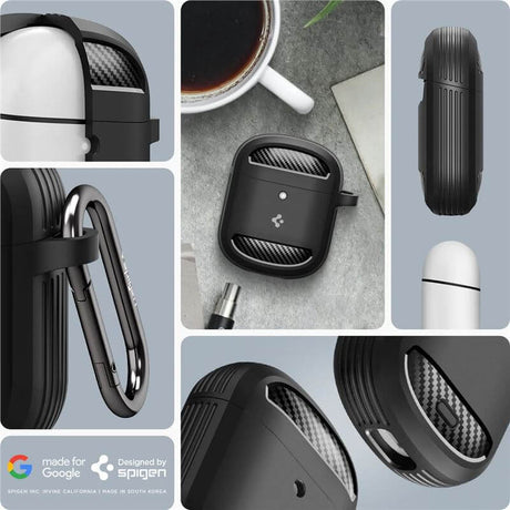 Калъф за Google Pixel Buds Pro, Spigen Rugged Armor Case, Черен (7)