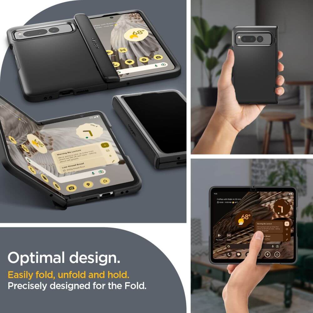 Калъф с Предпазител за Google Pixel Fold, Spigen Slim Armor Pro Case, Черен (9)