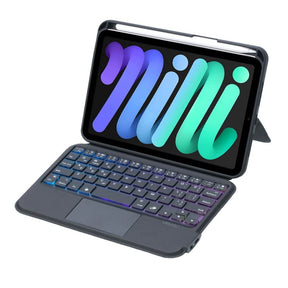 Калъф с Клавиатура за iPad Mini 6/7 2024, Touchpad Keyboard Case, Черен