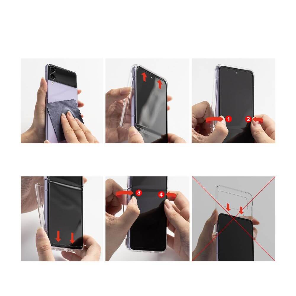 Калъф с Предпазител за Samsung Z Flip 4, Ringke Slim Hinge Case, Прозрачен (9)