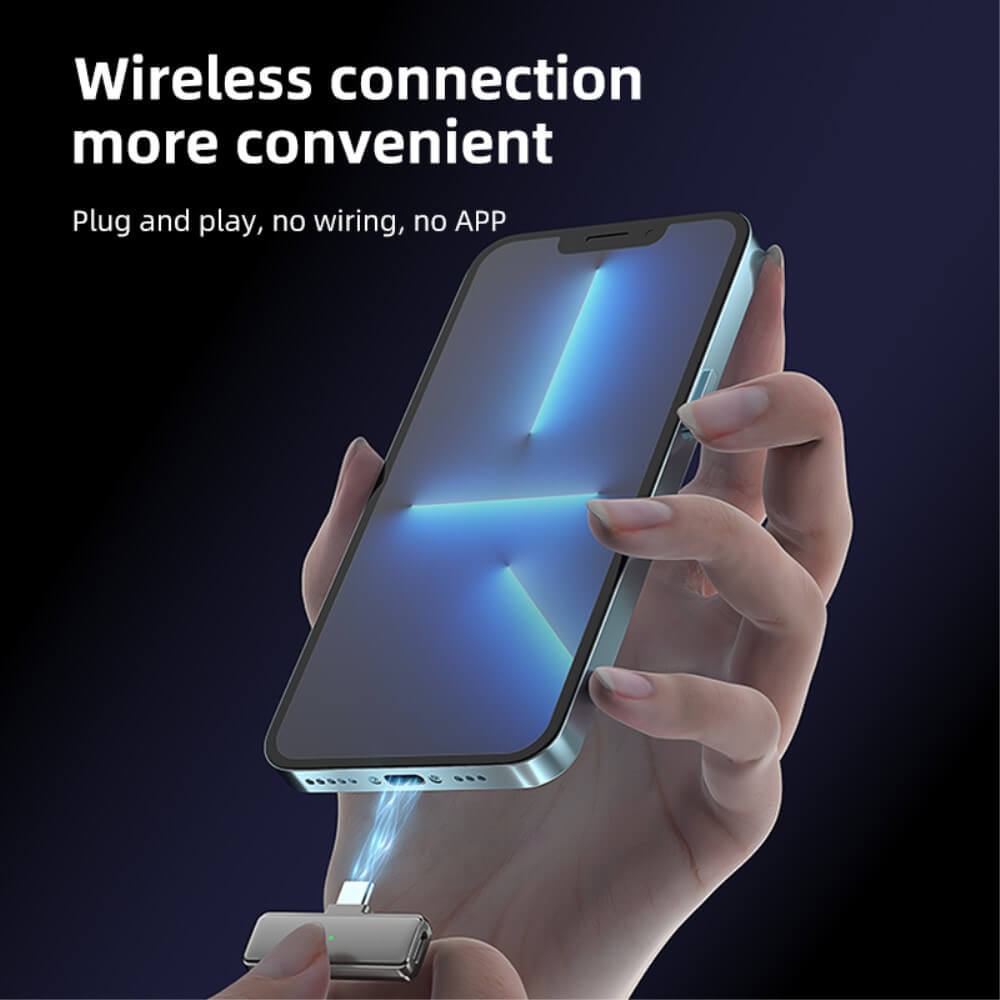 Безжичен Микрофон-Брошка с USB-C Приемник, Черен (4)