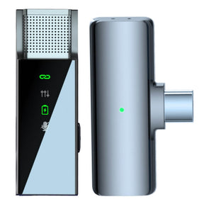 Безжичен Микрофон-Брошка с USB-C Приемник, Черен