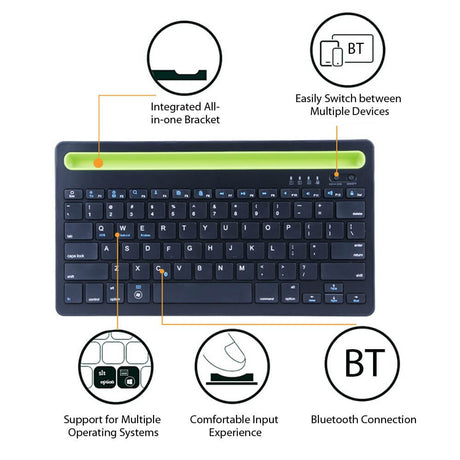 Безжична Клавиатура за Таблет, Universal Keyboard RK-908, Черен (3)