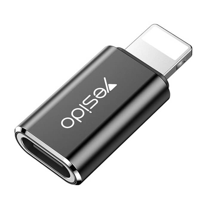Адаптер за Зареждане и Данни за iPhone, Yesido Lightning to USB-C, Черен