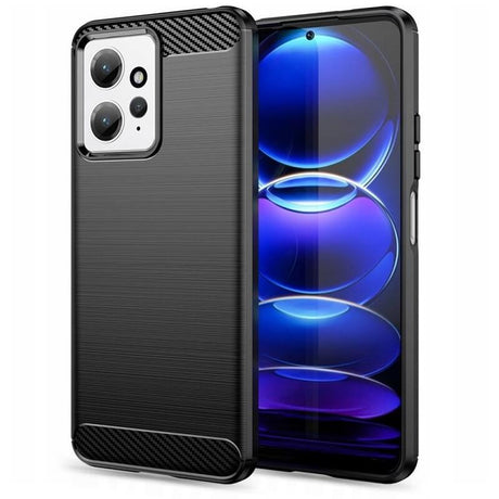 Противоударен Калъф за Xiaomi Redmi Note 12 5G, Tech-Protect Premium Carbon Case, Черен