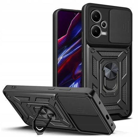 Калъф с Предпазител за Камера и Стойка за Xiaomi Redmi Note 12 5G, Tech-Protect Kickstand Pro Case, Черен