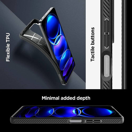 Противоударен Калъф за Xiaomi Redmi Note 12 Pro 5G, Spigen Liquid Air Case, Черен (9)