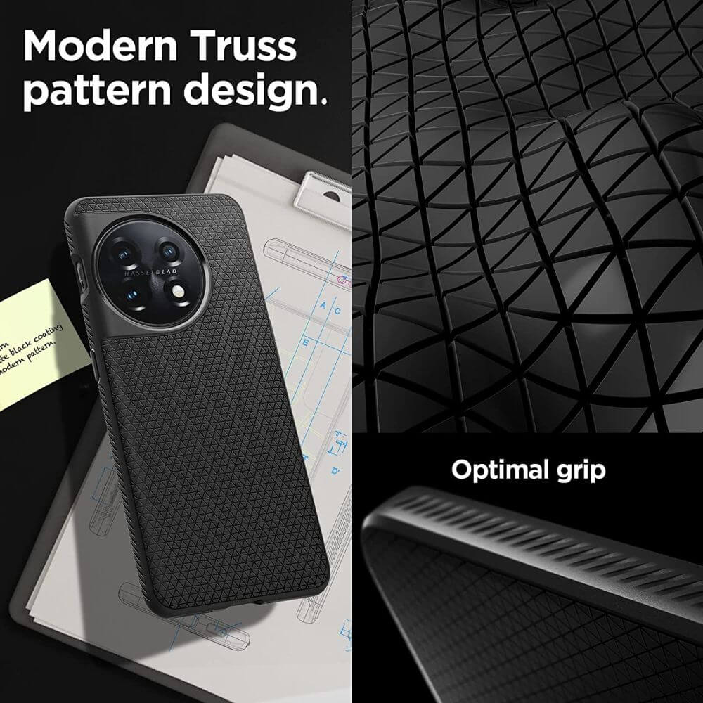 Противоударен Калъф за Oneplus 11, Spigen Liquid Air Case, Черен (10)