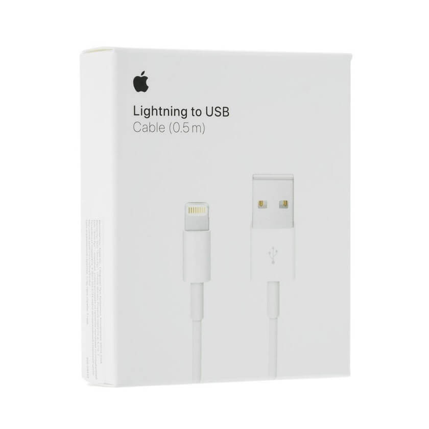 Оригинален USB Кабел за iPhone и iPad, Apple (Lightning) ME291ZM/A 0.5m, Бял