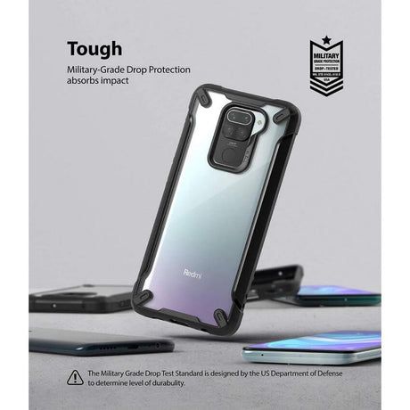 Противоударен Хибриден Калъф за Xiaomi Redmi Note 9, Ringke Fusion X Case, Черен (2)