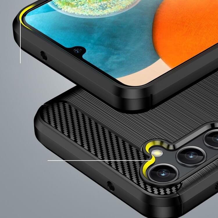 Противоударен Калъф за Samsung A14 Premium Carbon Case, Tech-Protect Черен (6)