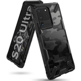 Противоударен Хибриден Калъф за Samsung S20 Ultra, Ringke Fusion X Camo, Черен