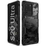 Противоударен Хибриден Калъф за Samsung S20 Ultra, Ringke Fusion X Camo, Черен (2)