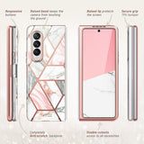 Дамски Калъф за Samsung Z Fold 3, Supcase Iblsn Cosmo Marble, Розов (6)