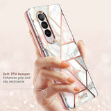 Дамски Калъф за Samsung Z Fold 3, Supcase Iblsn Cosmo Marble, Розов (5)