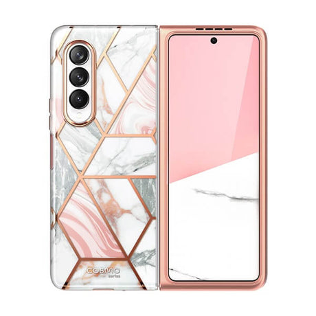 Дамски Калъф за Samsung Z Fold 3, Supcase Iblsn Cosmo Marble, Розов (2)