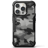 Противоударен Хибриден Калъф за iPhone 14 Pro Max, Ringke Fusion X Camouflage Case, Черен (2)