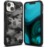 Противоударен Хибриден Калъф за iPhone 14, Ringke Fusion X Camouflage Case, Черен