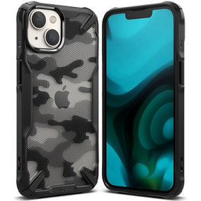 Противоударен Хибриден Калъф за iPhone 14, Ringke Fusion X Camouflage Case, Черен