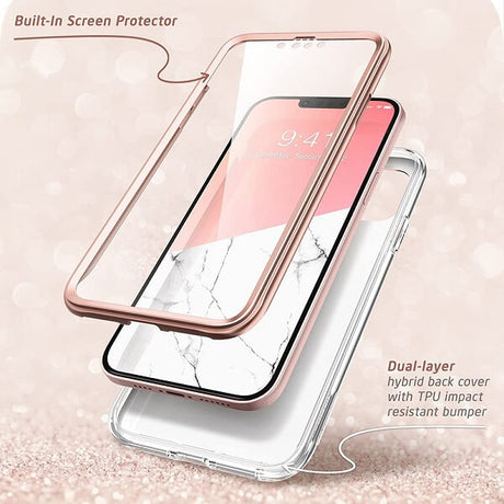 Дамски Калъф за iPhone 13 Mini, Supcase Iblsn Cosmo Marble, Розов (4)