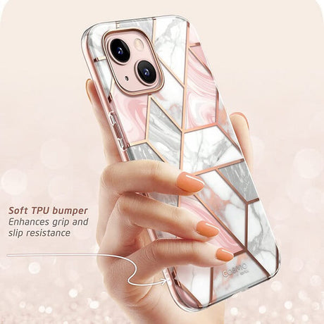 Дамски Калъф за iPhone 13 Mini, Supcase Iblsn Cosmo Marble, Розов (3)