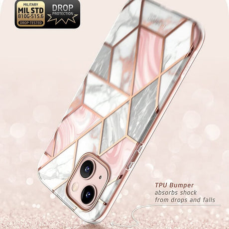 Дамски Калъф за iPhone 13 Mini, Supcase Iblsn Cosmo Marble, Розов (7)
